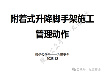 建筑施工现场附着式升降脚手架全过程安全管理，附带安全资料内容